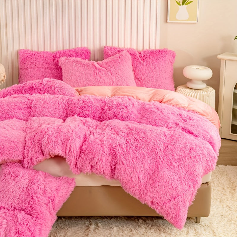 Ultra-Soft Plush Duvet Cover Set with Zipper - Luxury & Comfort