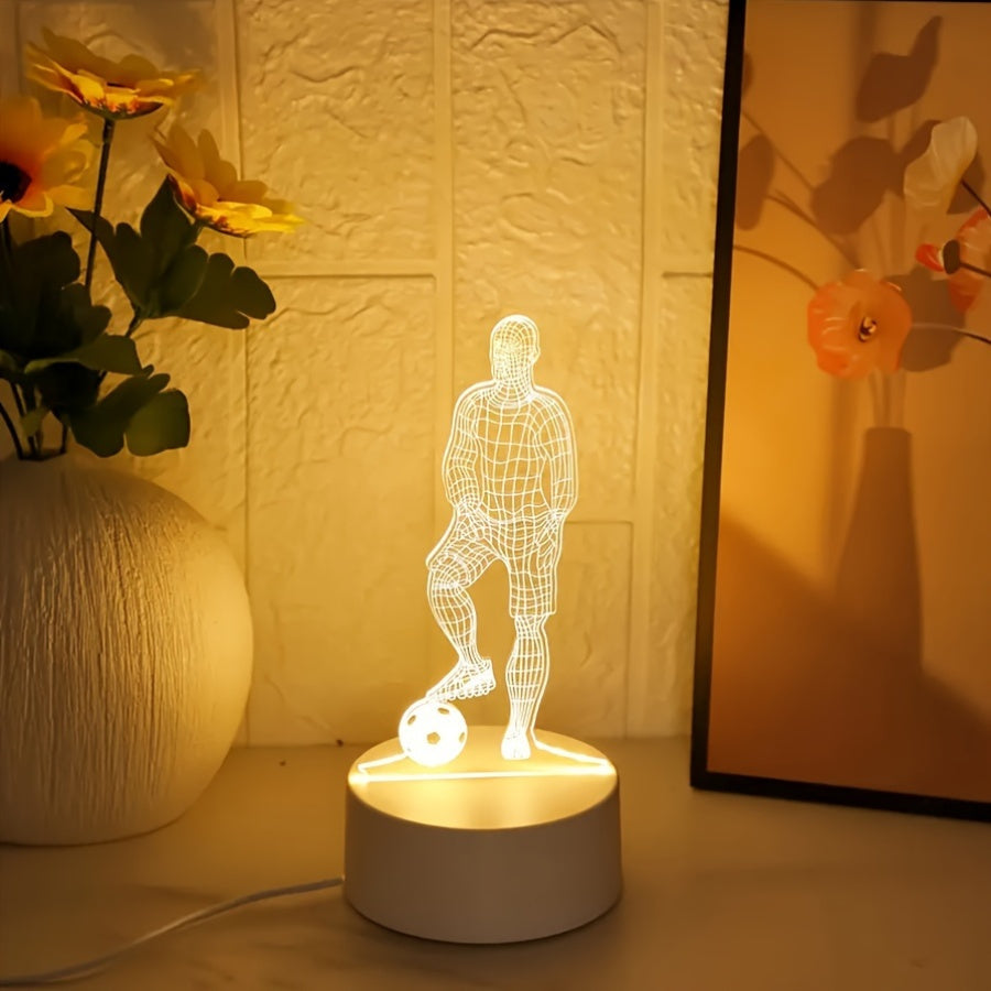 SportGlow - LED Tafellamp met 3D Voetbaldesign