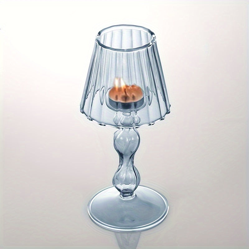 CrystalGlow – Luxury Glass Table Lamp & Candle Holder
