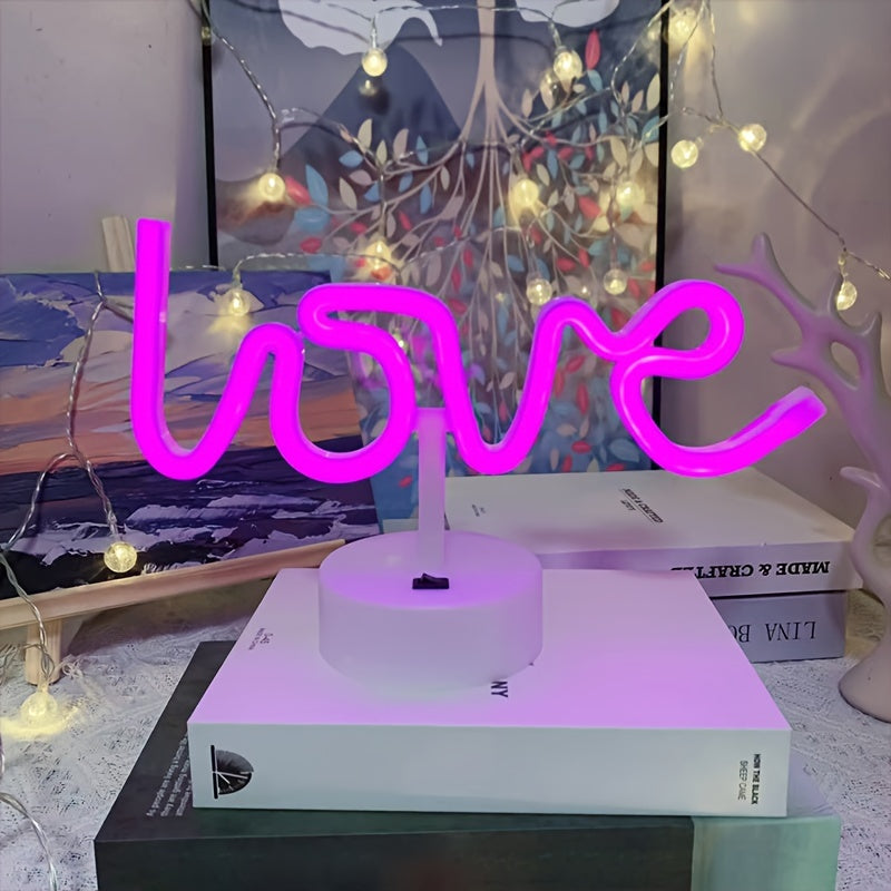 Neon Love Lamp - Illuminated Neon Table Lamp for Parties