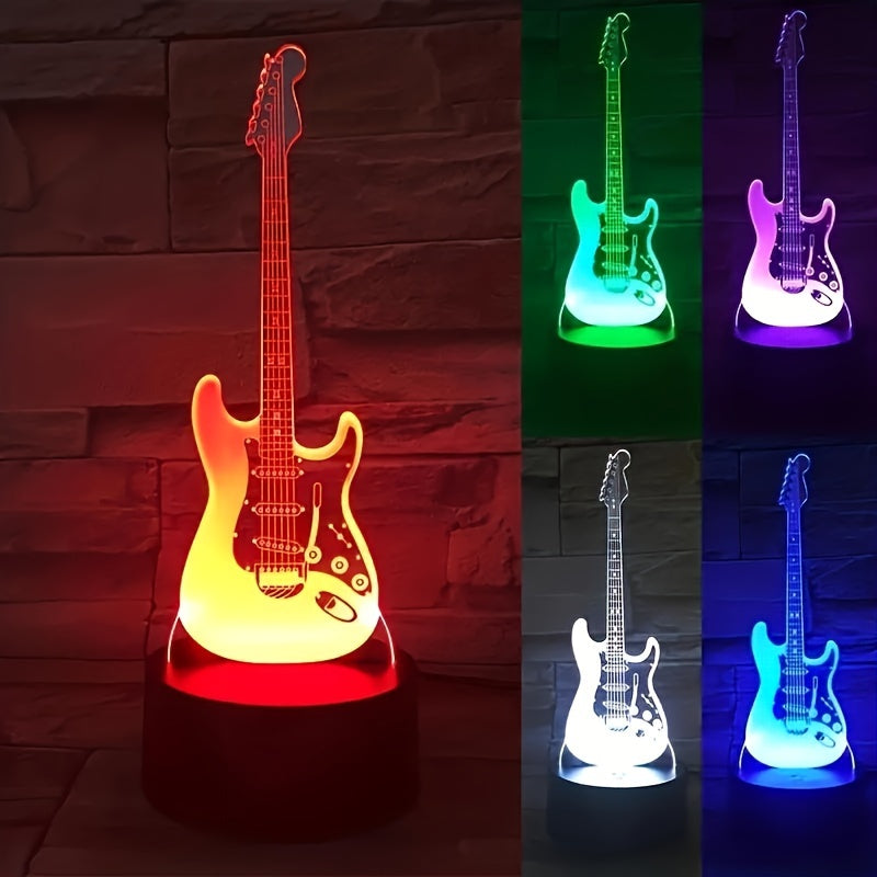 MusicGlow - 3D Guitar Night Light with Colour Lighting
