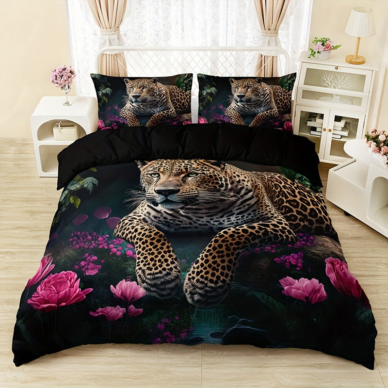 FierceFloral Bed Set – Luxury Animal Print and Flowers