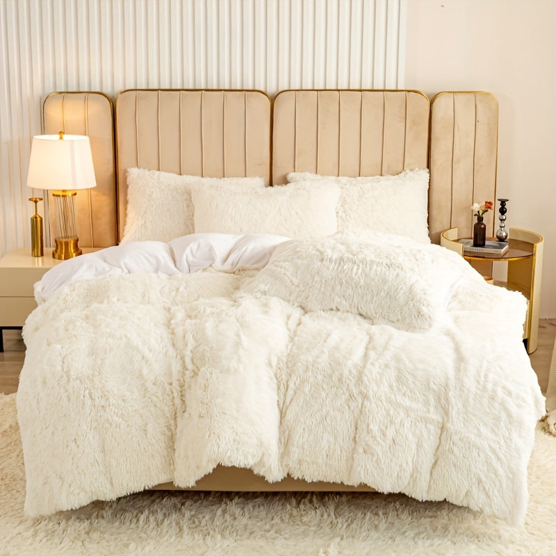 Ultra-Soft Plush Duvet Cover Set with Zipper - Luxury & Comfort