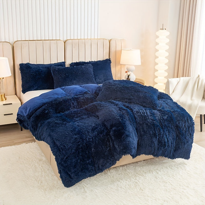 Ultra-Soft Plush Duvet Cover Set with Zipper - Luxury & Comfort