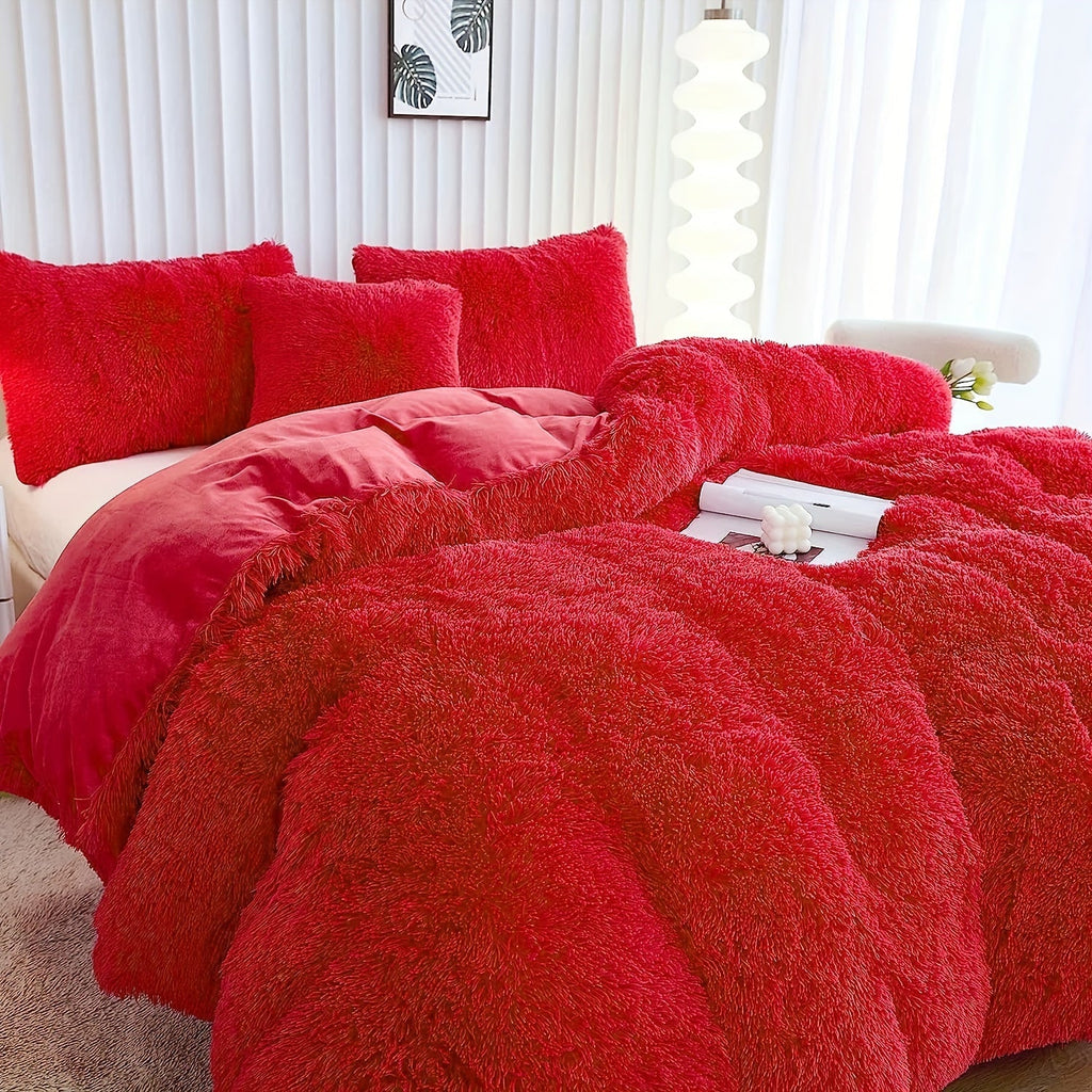 Ultra-Soft Plush Duvet Cover Set with Zipper - Luxury & Comfort