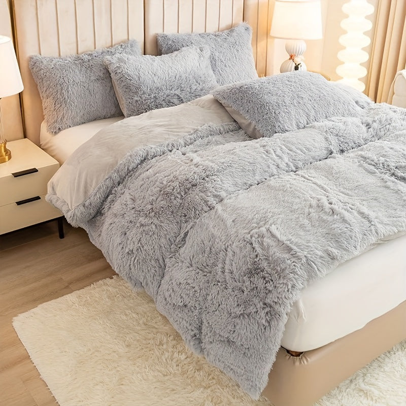 Ultra-Soft Plush Duvet Cover Set with Zipper - Luxury & Comfort