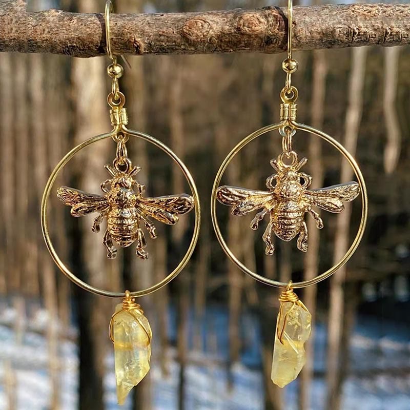 Enchanting Natural Crystal Moon and Star Earrings - Elara