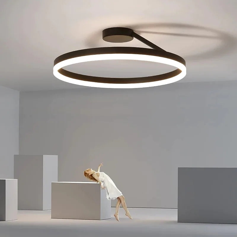 RadiantGlimmer Ceiling Lamp - Luxurious Golden LED Lighting with Metal Accents