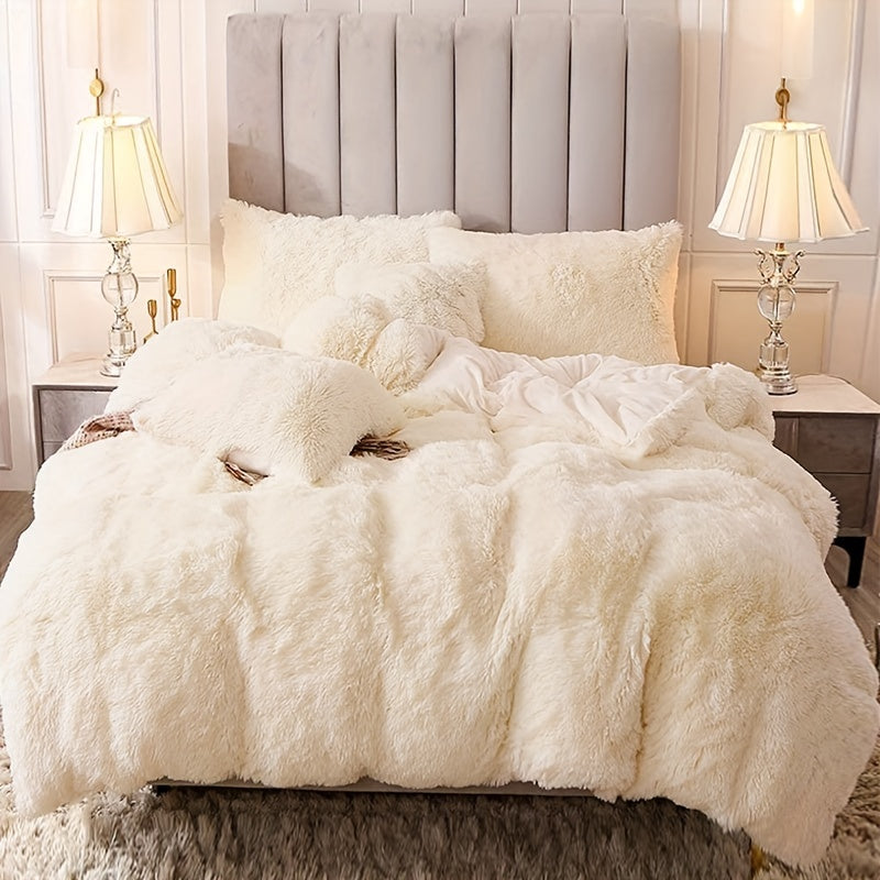 Ultra-Soft Plush Duvet Cover Set with Zipper - Luxury & Comfort
