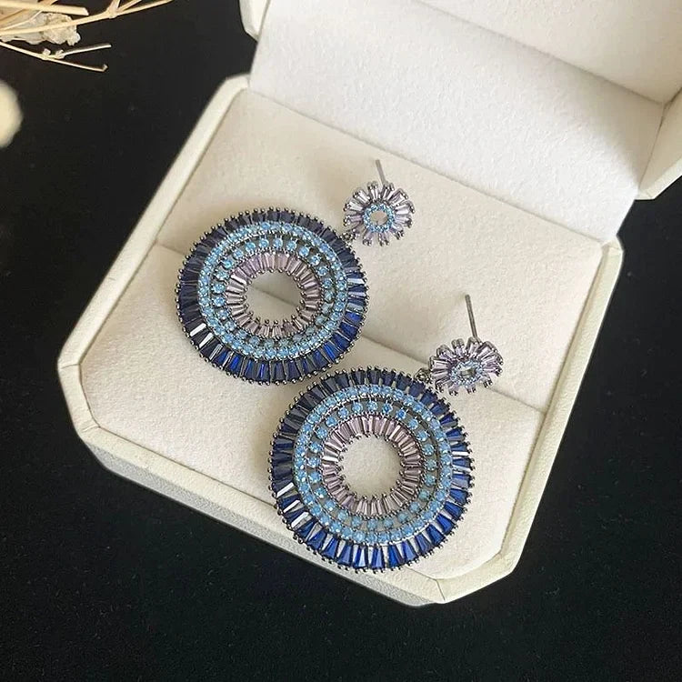 Elegant Silver Evil Eye Earrings - Layla Collection