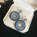 Elegant Silver Evil Eye Earrings - Layla Collection