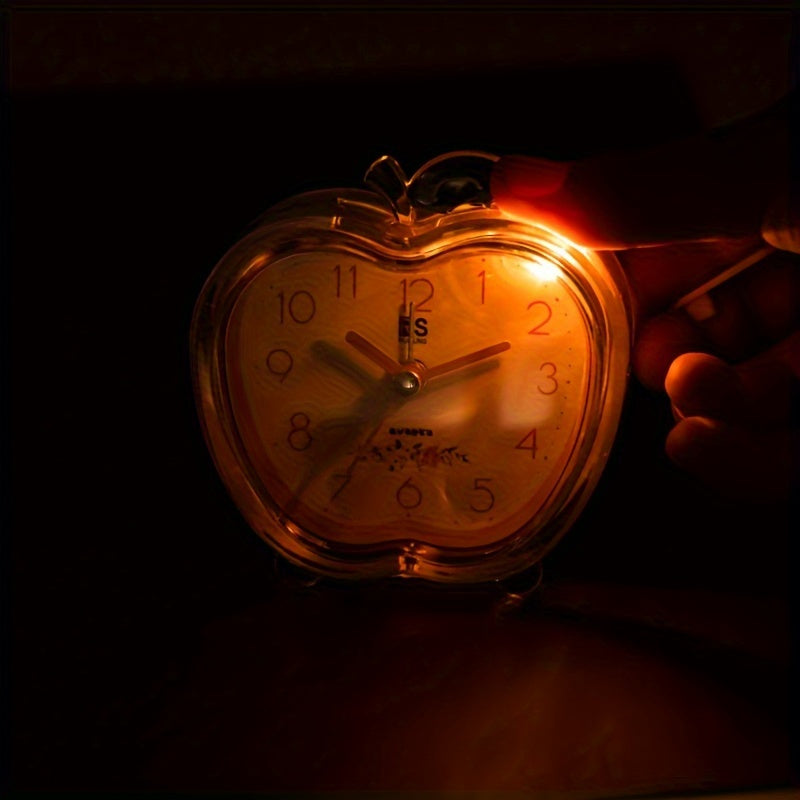 CrystalFruit Clock - Elegant Apple-Shaped Lighting