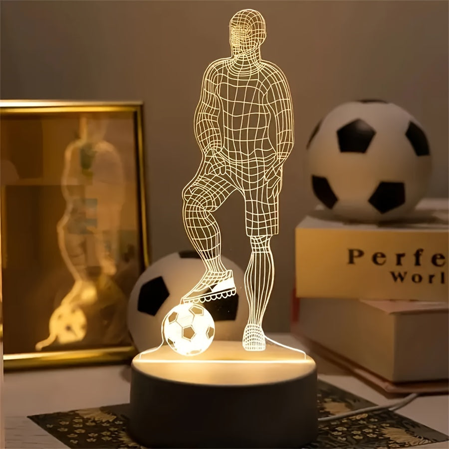 SportGlow - LED Tafellamp met 3D Voetbaldesign