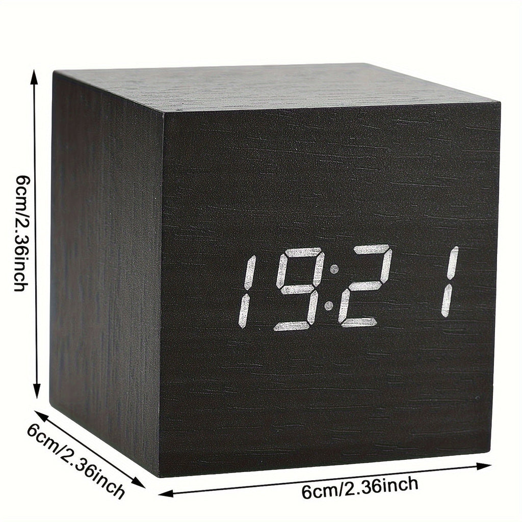 WoodTime Clock – Stylish Wooden Alarm Clock with LED Display