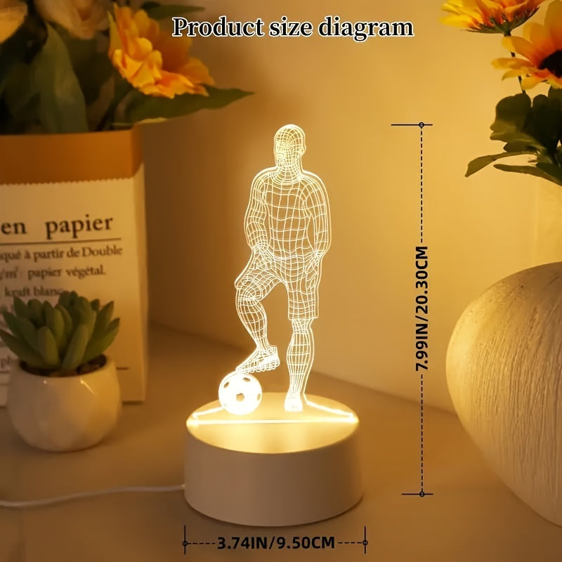 SportGlow - LED Tafellamp met 3D Voetbaldesign