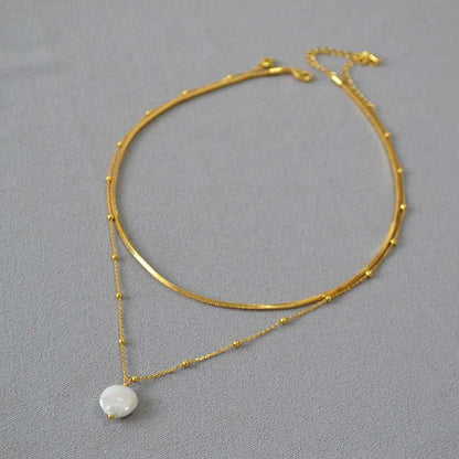 Isaline Necklace - Elegant Baroque Pearl Necklace