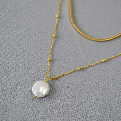 Isaline Necklace - Elegant Baroque Pearl Necklace