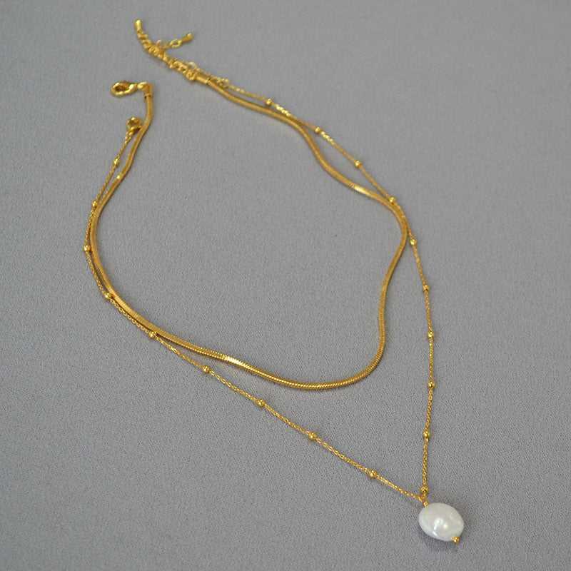 Isaline Necklace - Elegant Baroque Pearl Necklace