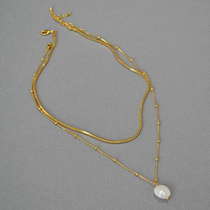Isaline Necklace - Elegant Baroque Pearl Necklace