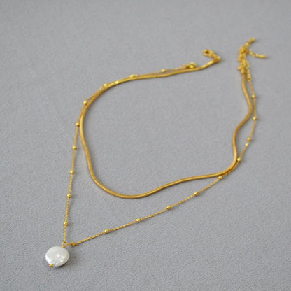 Isaline Necklace - Elegant Baroque Pearl Necklace
