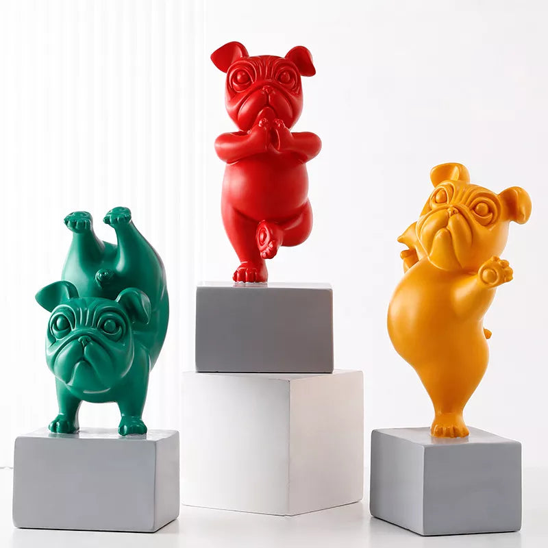 HappyPup Bulldog Sculptures - Playful Interior Decoration for Your Home