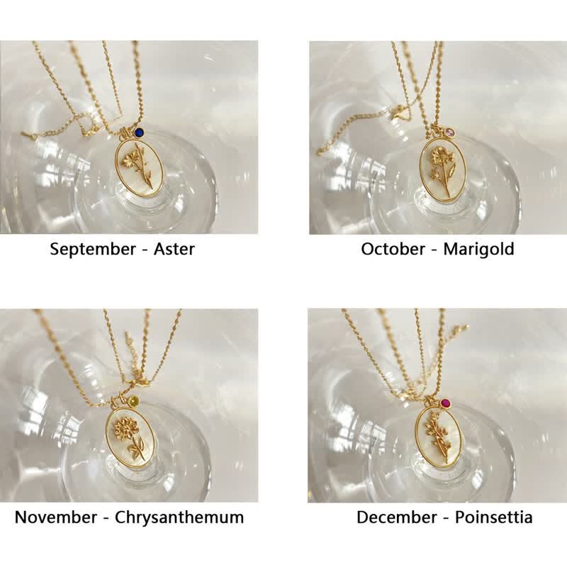 Aurora Birthstone and Birth Flower Necklace – A Personal Piece of Jewelry for My Loved Ones