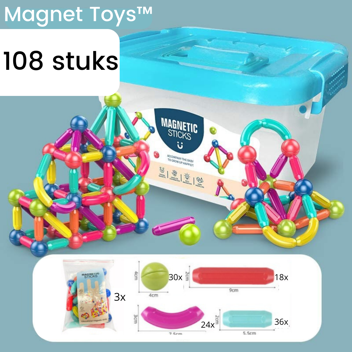 Magnetic Toy Building Set - Play for educational development
