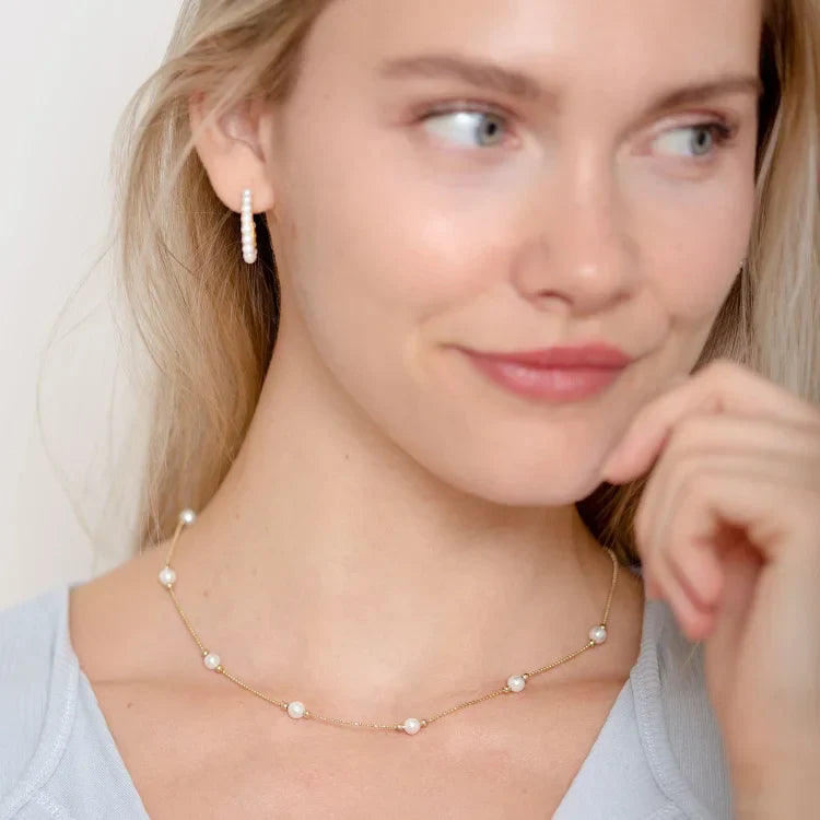 Serena Timeless Golden Pearl Necklace for an Elegant Statement