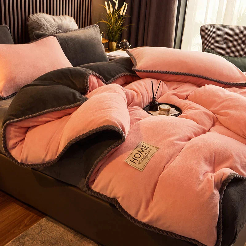 PlushHaven Luxe Velvet Duvet Cover Set – King Size Warmth & Comfort