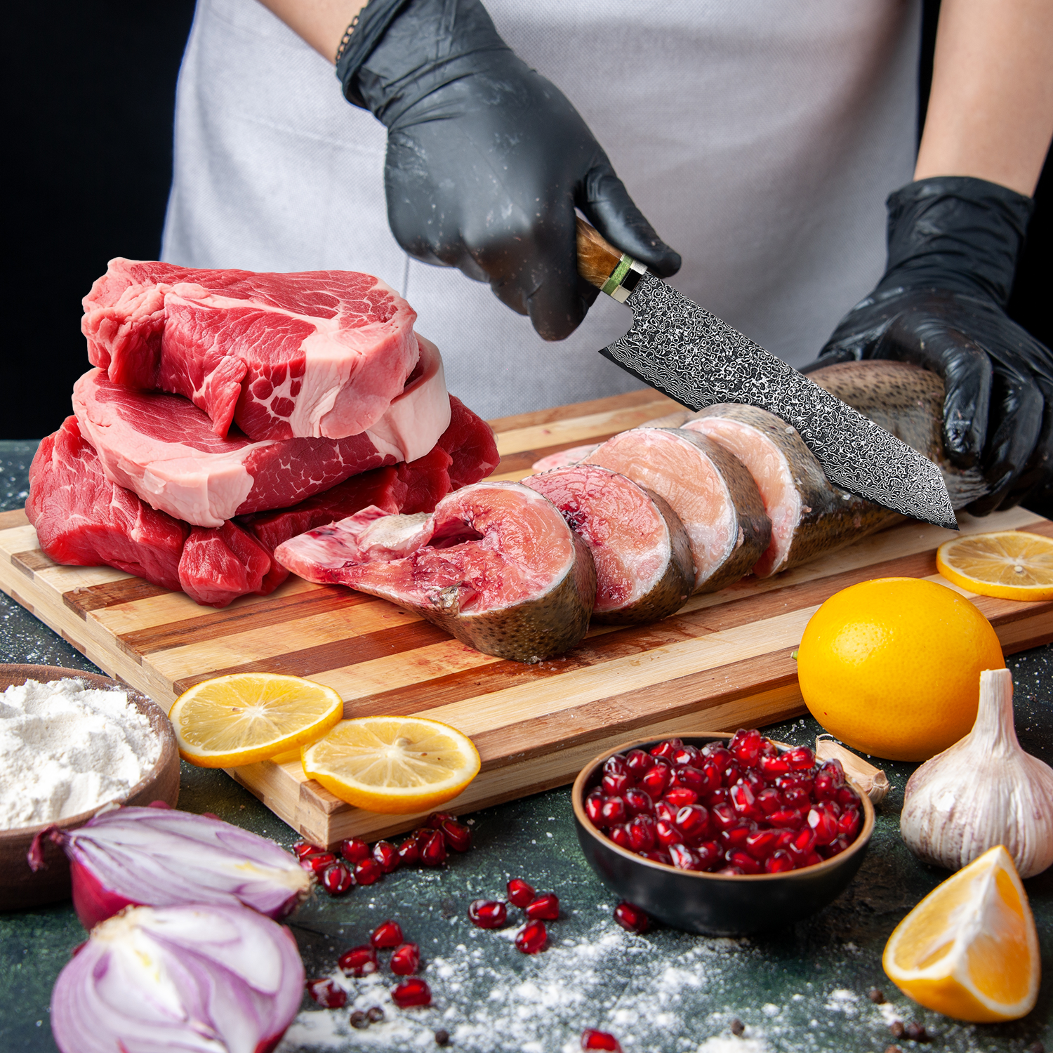 Culinary Perfection - EmeraldKnife: Japanese Chef's Knife with Damascus Steel