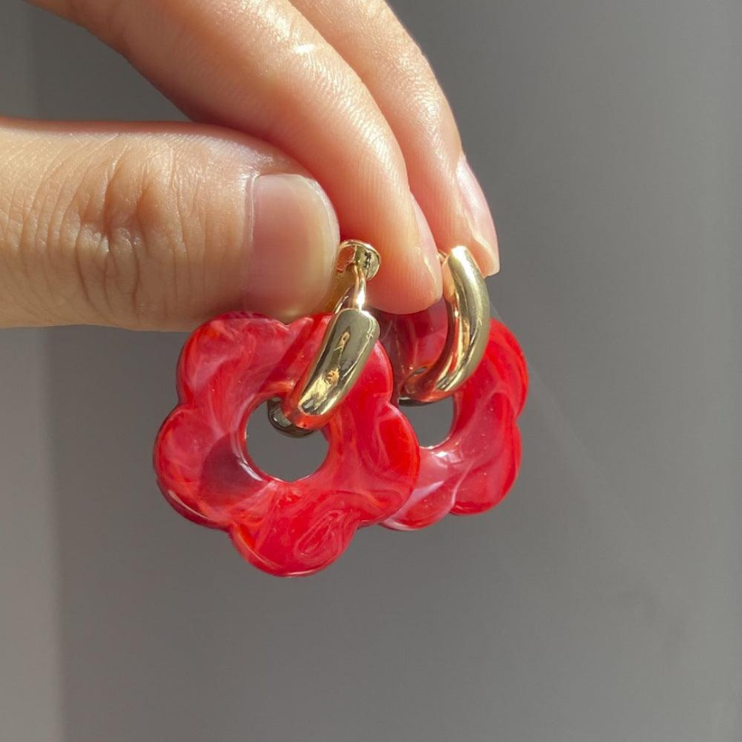 Valeria Earrings – Elegant Gold Floral Designs