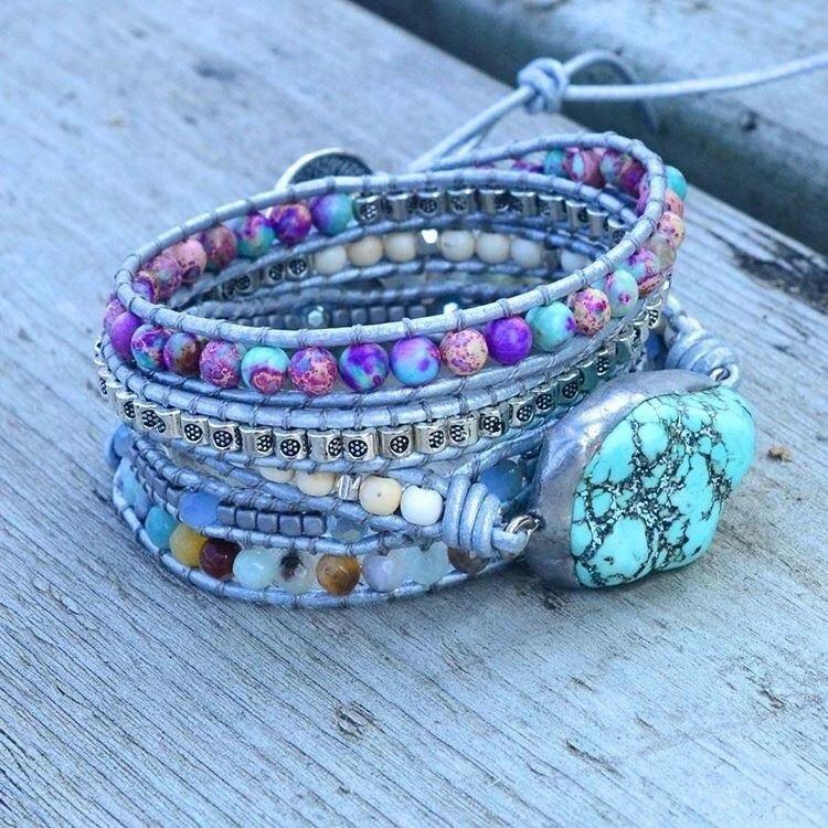 Selina Bracelet - Turquoise Wrap Bracelet for Healing & Protection