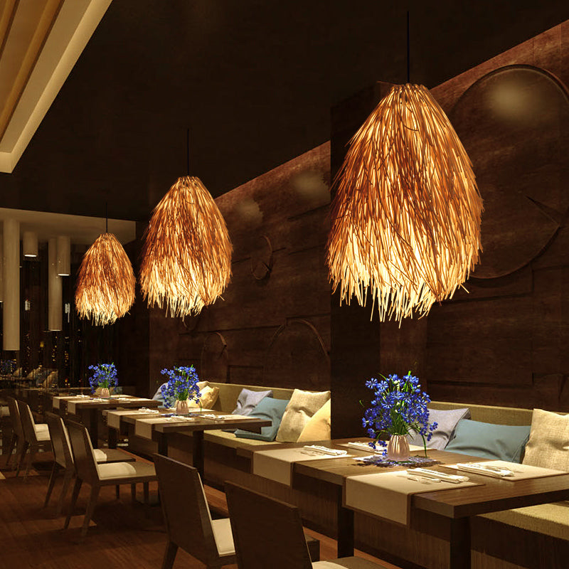 RattanGlow Pendant - Elegant Woven Pendant Lamp with Asian Influences