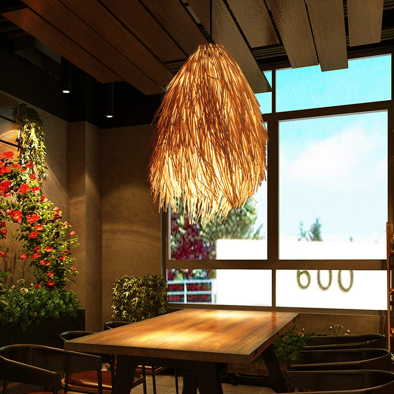 RattanGlow Pendant - Elegant Woven Pendant Lamp with Asian Influences