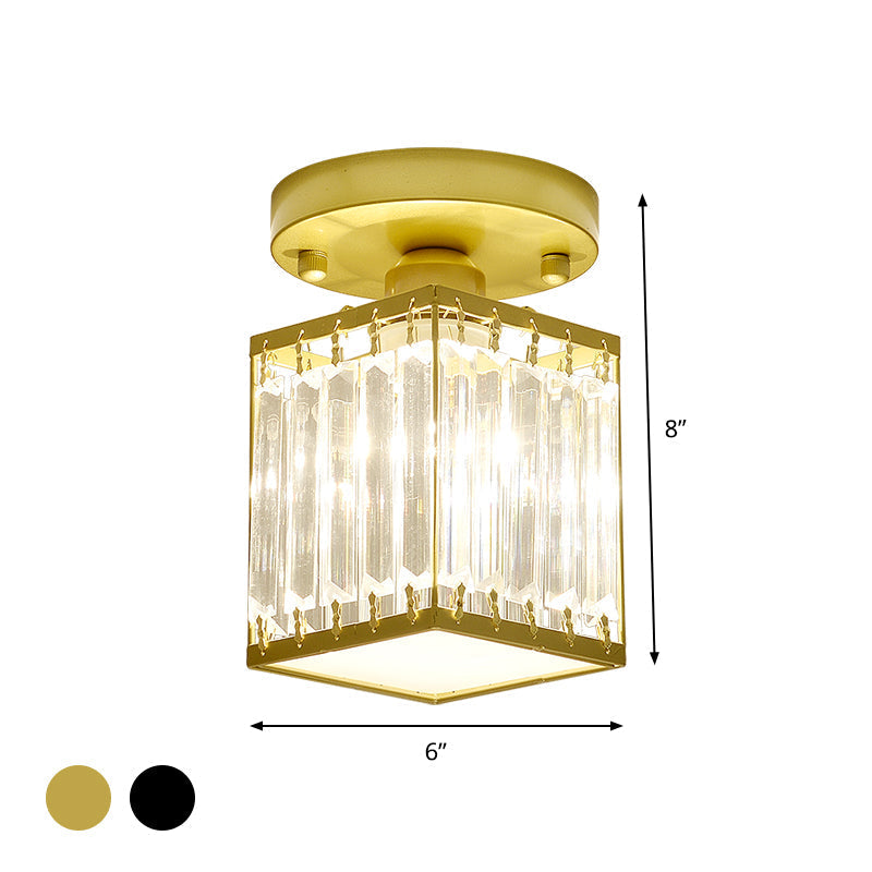 CrystalLuxe – Black and Gold Crystal Ceiling Lamp