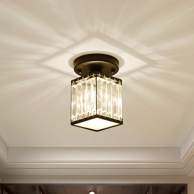 CrystalLuxe – Zwart-Gouden Kristallen Plafondlamp