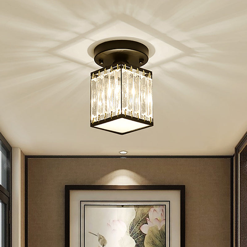 CrystalLuxe – Black and Gold Crystal Ceiling Lamp