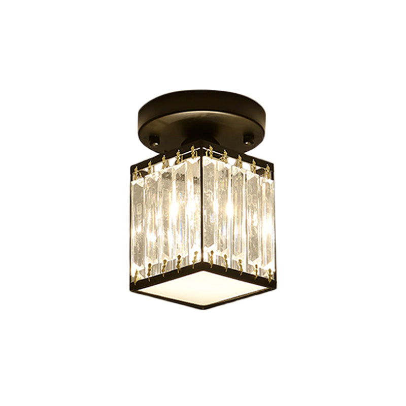 CrystalLuxe – Black and Gold Crystal Ceiling Lamp