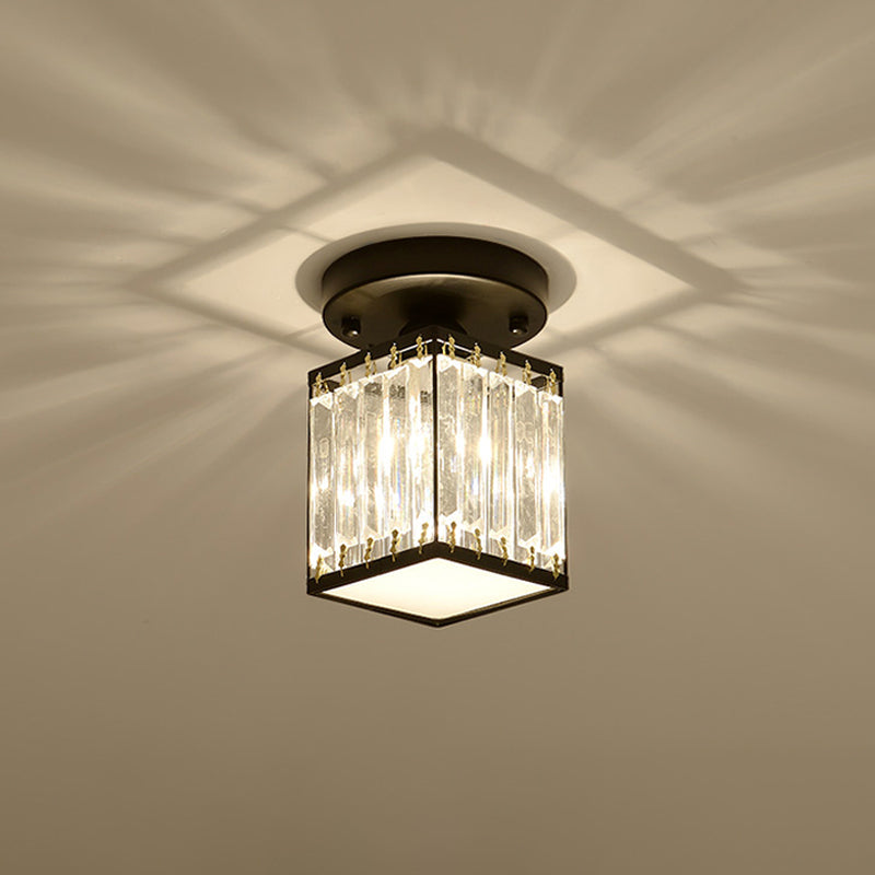 CrystalLuxe – Black and Gold Crystal Ceiling Lamp