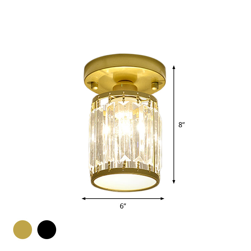 CrystalLuxe – Black and Gold Crystal Ceiling Lamp