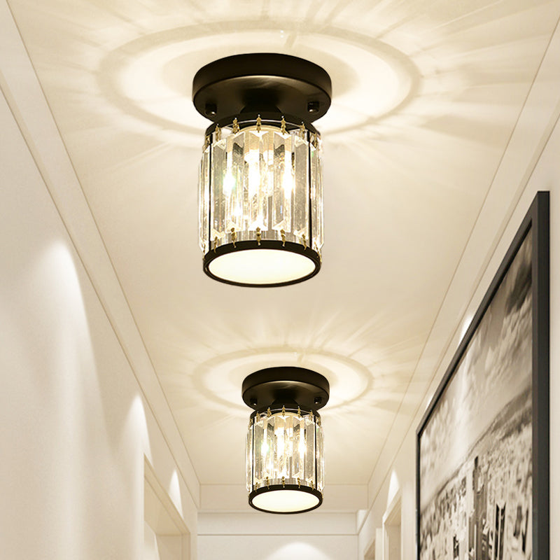 CrystalLuxe – Black and Gold Crystal Ceiling Lamp