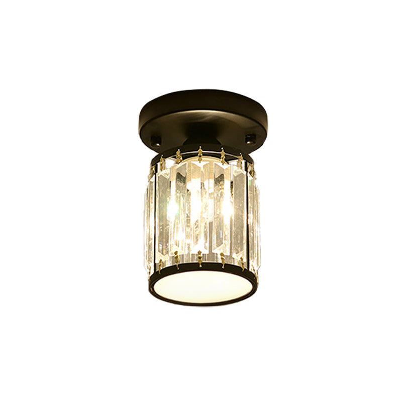 CrystalLuxe – Black and Gold Crystal Ceiling Lamp