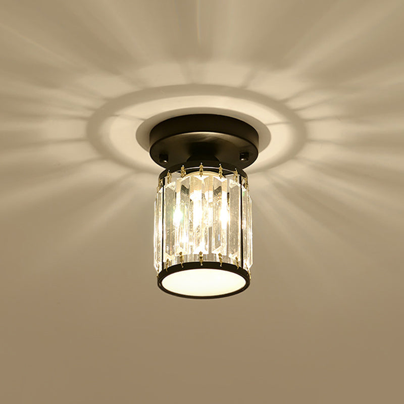 CrystalLuxe – Black and Gold Crystal Ceiling Lamp