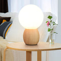LumiOrb - Elegant Wooden Night Light with Glass Spheres