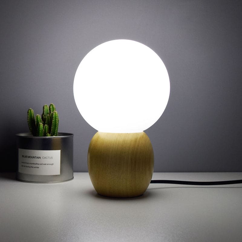LumiOrb - Elegant Wooden Night Lamp with Glass Orbs