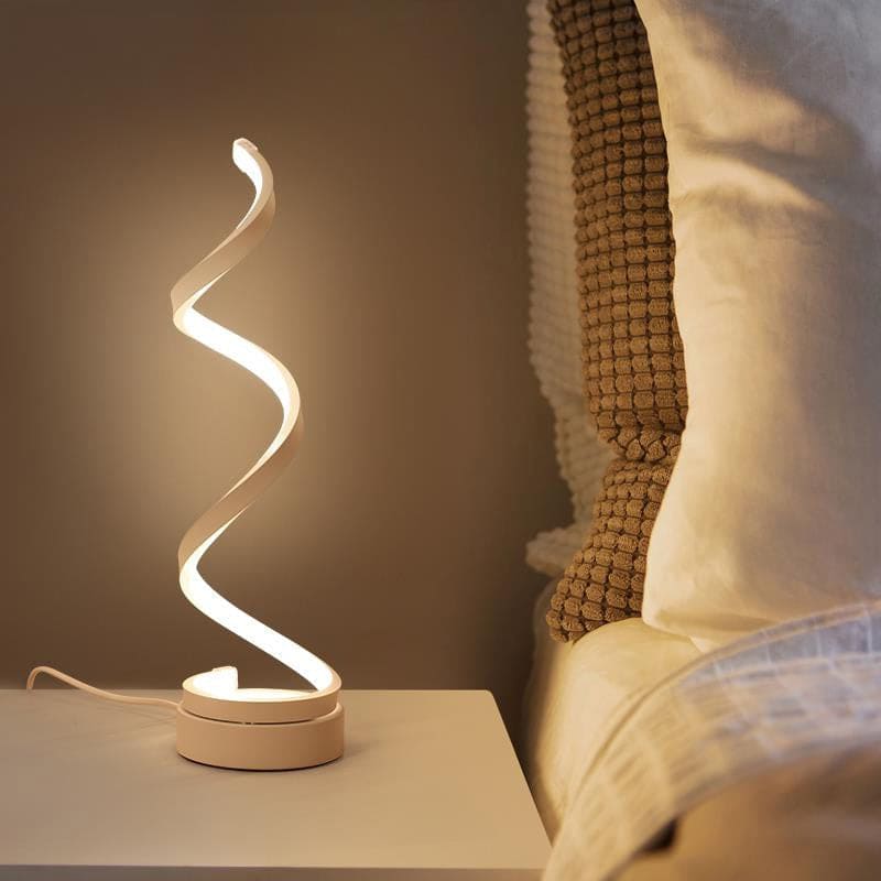 SpiraLuxe – Modern LED Table Lamp with Spiral Design
