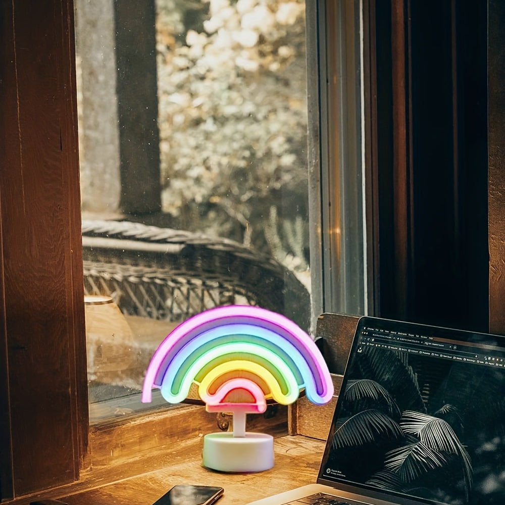 RainbowGlow – Modern Neon Rainbow with Designer Base