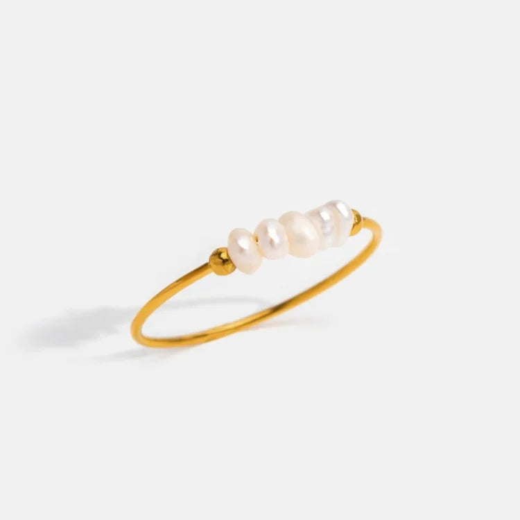 Elegant Sophie Golden Pearl Ring - Timeless Luxury