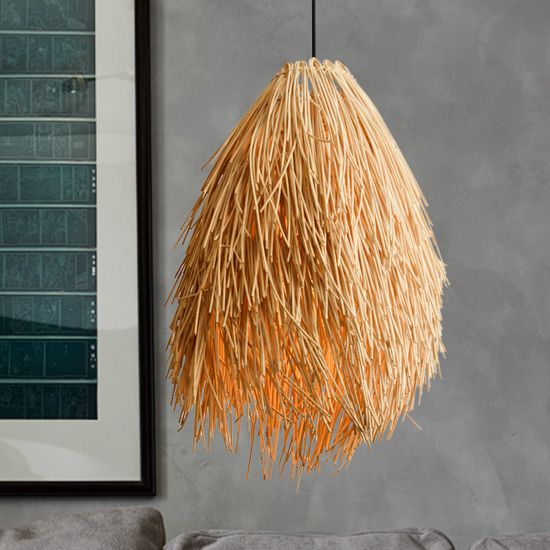RattanGlow Pendant - Elegant Woven Pendant Lamp with Asian Influences
