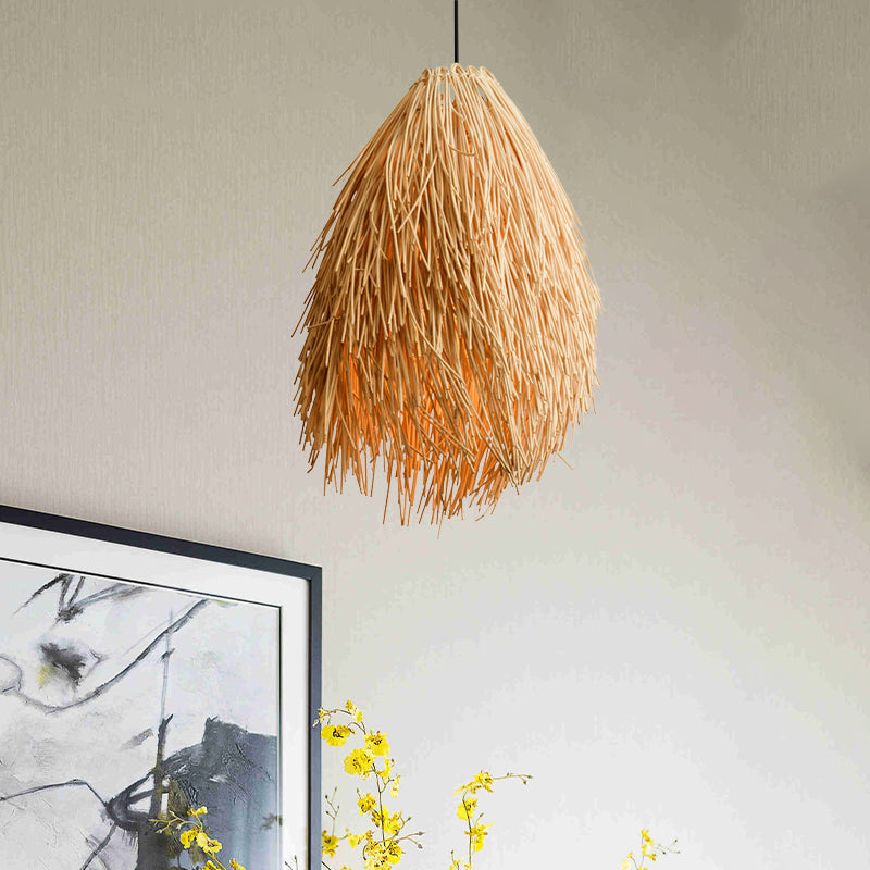 RattanGlow Pendant - Elegant Woven Pendant Lamp with Asian Influences